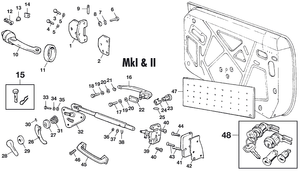 Interior fittings - Triumph GT6 MKI-III 1966-1973 - Triumph spare parts - Door locks MKI-MKII