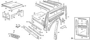 Fixations de carrosserie - Morris Minor 1956-1971 - Morris Minor pièces détachées - Wood frame - Traveller
