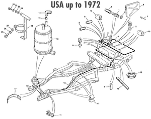 Contrôle des emissions - Triumph TR5-250-6 1967-'76 - Triumph pièces détachées - Evaporative loss to CC75000