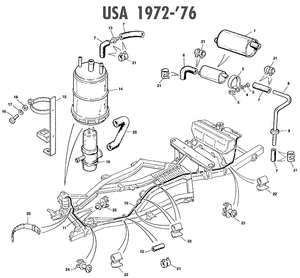 Emission control - Triumph TR5-250-6 1967-'76 - Triumph spare parts - Evaporative loss from CC75001