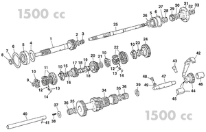 Manual gearbox - Austin-Healey Sprite 1964-80 - Austin-Healey spare parts - Gearbox internal 1500