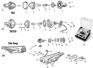 Fari e Sistema Illuminazione - Triumph TR5-250-6 1967-'76 - Triumph ricambi - Front lamps TR5/250