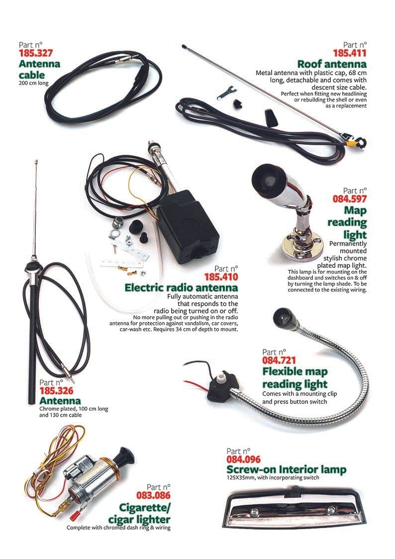 Mini 1969-2000 - Aerials | Webshop Anglo Parts - Antenna's & reading light - 1