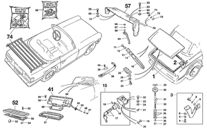 Bonnet, boot + fittings - Triumph TR5-250-6 1967-'76 - Triumph spare parts - Fittings, vent grille, airduct TR6