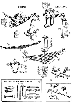 Sospensioni Posteriori - MGTD-TF 1949-1955 - MG ricambi - Rear suspension