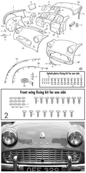 TR2-3A body front | Webshop Anglo Parts