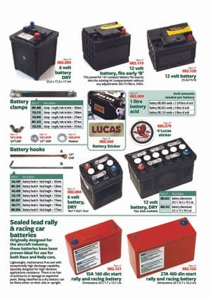 Batterie, Caricabatterie e Staccabatterie - Jaguar XK120-140-150 1949-1961 - Jaguar-Daimler ricambi - Batteries