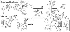 Korin kiinnikkeet & tarvikkeet - Morris Minor 1956-1971 - Morris Minor varaosat - Doors part 2