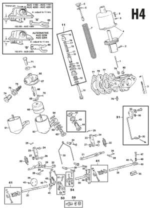 Carburettors - Austin Healey 100-4/6 & 3000 1953-1968 - Austin-Healey spare parts - H4 carburettors