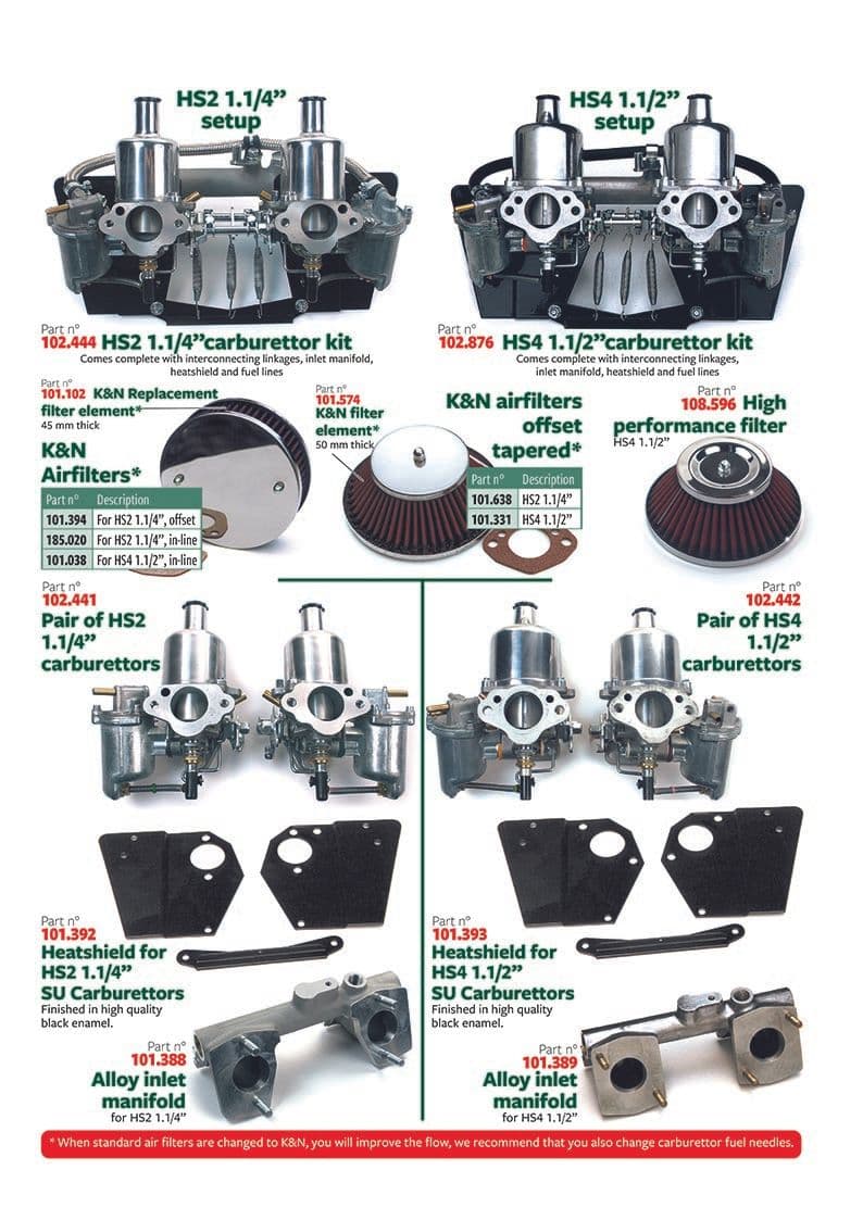HS2 & HS4 carburettors - Air filters - Air intake & fuel delivery - Mini 1969-2000 - HS2 & HS4 carburettors - 1