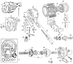 Manual gearbox - Jaguar XK120-140-150 1949-1961 - Jaguar-Daimler spare parts - Overdrive