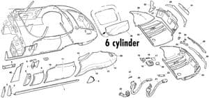 Extenal body panels 6 cyl - Jaguar E-type 3.8 - 4.2 - 5.3 V12 1961-1974 - Jaguar-Daimler spare parts - External body panels