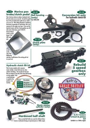 Conversion boite 5 vitesses - Morris Minor 1956-1971 - Morris Minor pièces détachées - Gearbox conversion kit