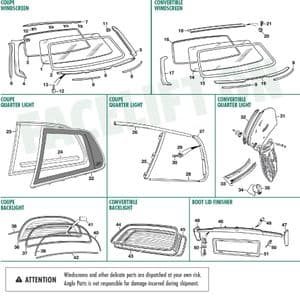 Body rubbers - Jaguar XJS - Jaguar-Daimler spare parts - Facelift windows