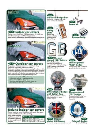 Exterior Styling - Triumph Spitfire MKI-III, 4, 1500 1962-1980 - Triumph spare parts - Badges & fixing plates