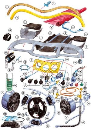 Dashboard & components - MGTD-TF 1949-1955 - MG spare parts - TF dash & instruments
