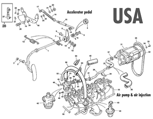 Engine controls & speed control - Triumph TR5-250-6 1967-'76 - Triumph spare parts - Acceleration USA